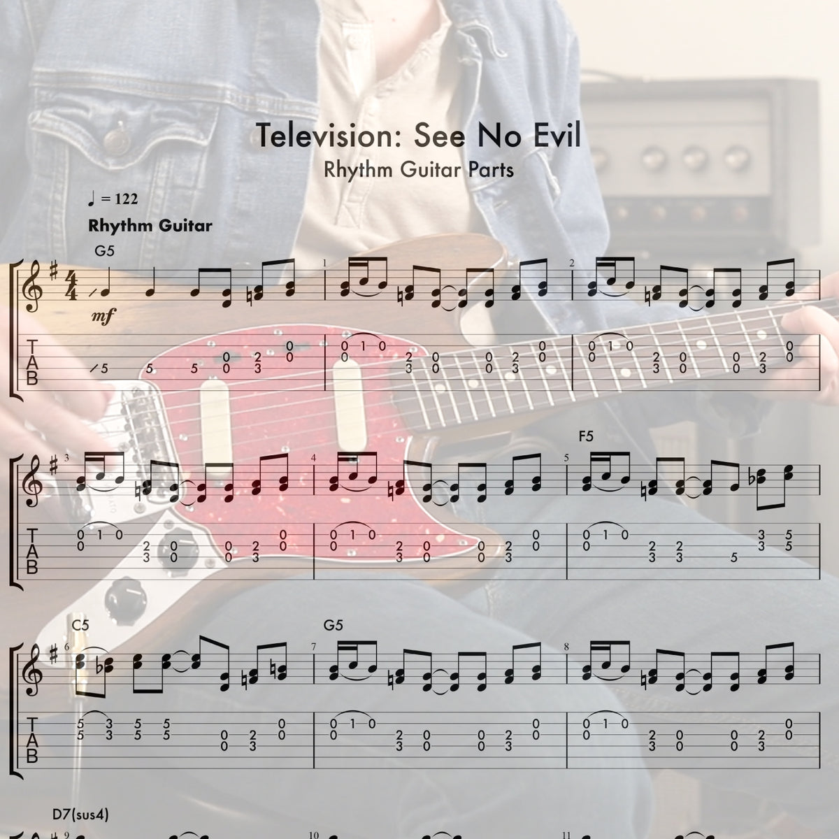 Television&#39;s &quot;See No Evil&quot; Rhythm Guitar Parts