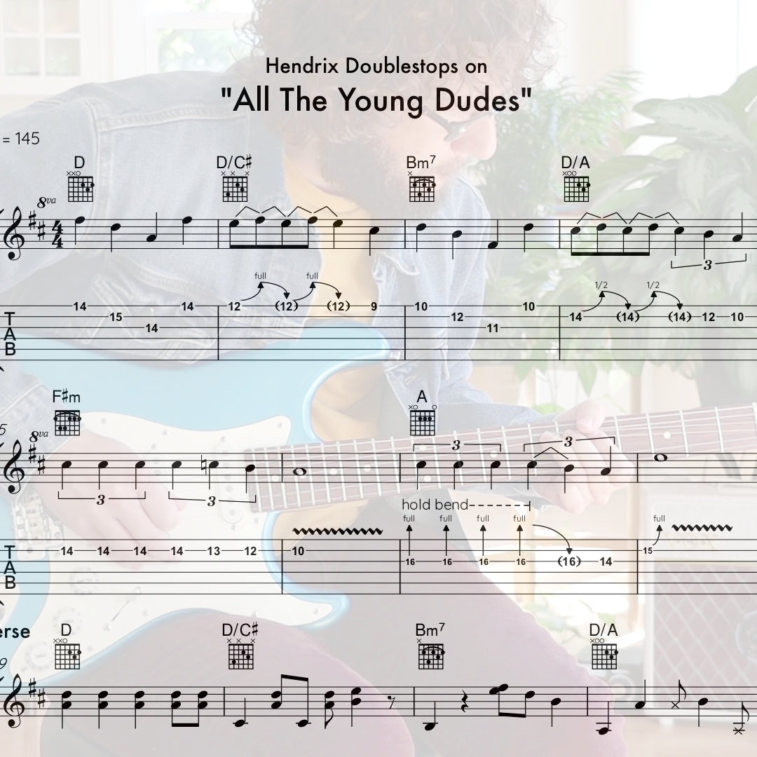 Hendrix Doublestops on "All The Young Dudes"
